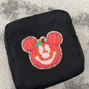 Mickey Pumpkin sewn mini pouch